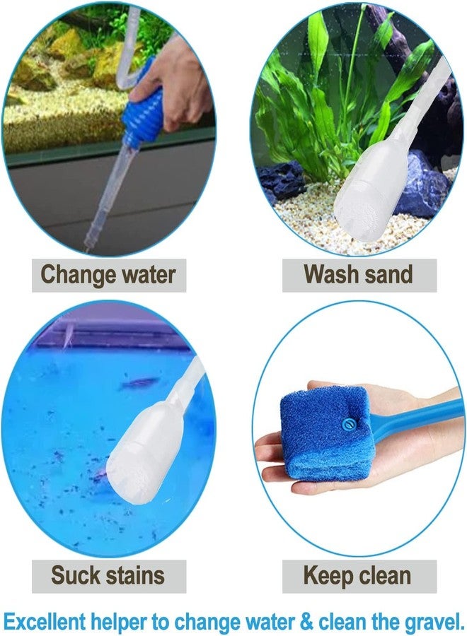 مجموعة تنظيف أحواض السمك 2 في 1 من بيتزلايف وورلد مع أنبوب سيفون لتغيير الماء ومنظف إسفنجي لإزالة الطحالب - Image 2